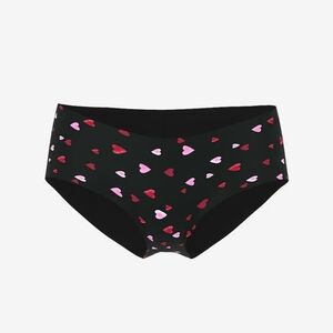 PINK Victoria's Secret Black Hearts No Show Hiphugger Underwear NIP/NWT size M